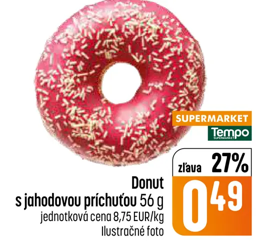 Donut s jahodovou príchuťou
