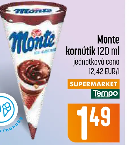 Monte kornútik mliečny dezert