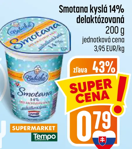 Smotana kyslá 14% delaktózovaná