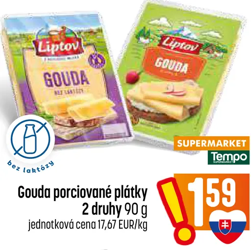 Liptov Gouda porciované plátky rôzne druhy
