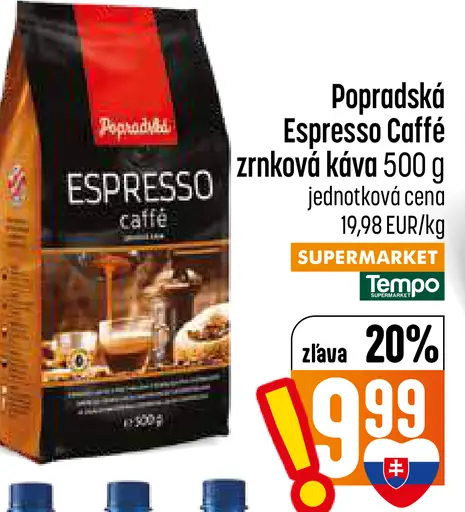 Popradská Espresso caffé zrnková káva