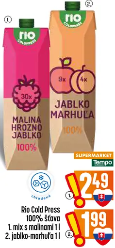 RIO Cold Press 100% šťava malina hrozno jablko