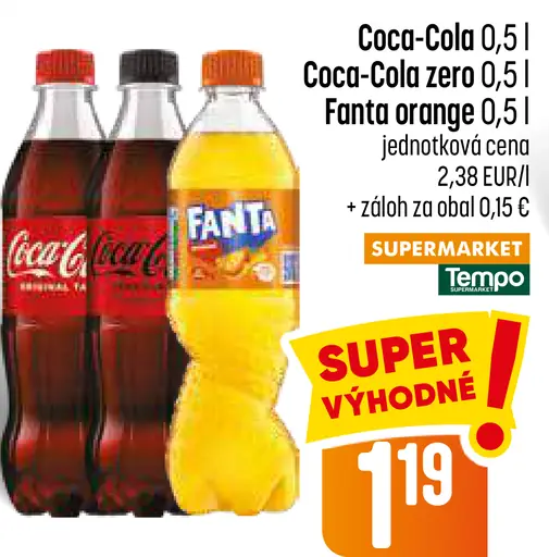 Coca-Cola, Fanta orange, Coca-Cola zero nealkoholický nápoj