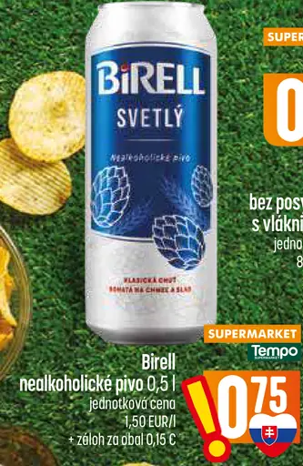Birell Svetlý nealkoholické pivo plechovka