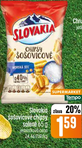 Slovakia šošovicové chipsy s príchuťou smotany