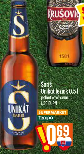 Šariš Unikát ležiak 10 fľaša