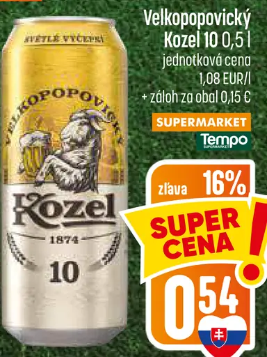Velkopopovický Kozel 10 plechovka