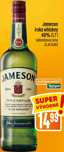Jameson írska whiskey 40%