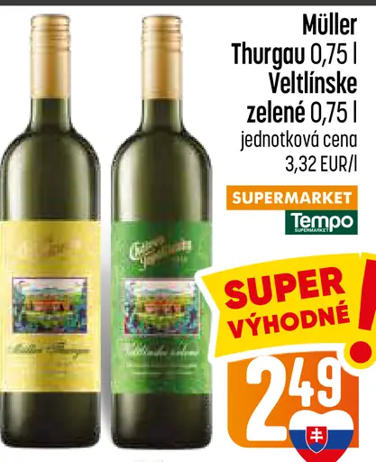 Müller Thurgau Veltlínske zelené víno