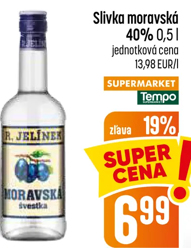 Slivka moravská ovocná pálenka 40%