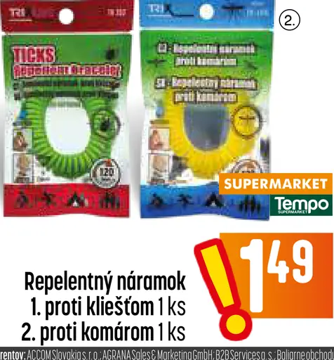 Repelentný náramok proti kliešťom