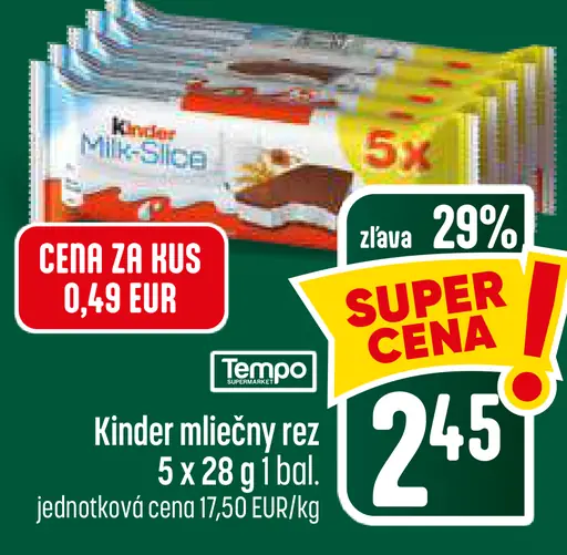Kinder Mliečny rez