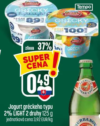 Jogurt gréckeho typu 2% Light