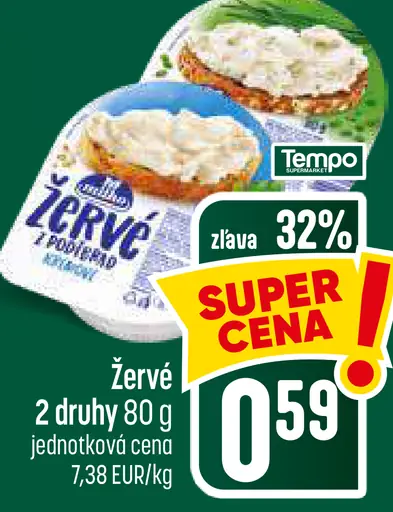 Zervé tvarohový dezert 2 druhy