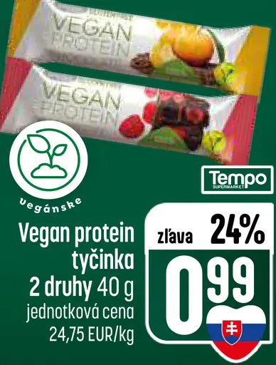 Vegan proteín tyčinka 2 druhy