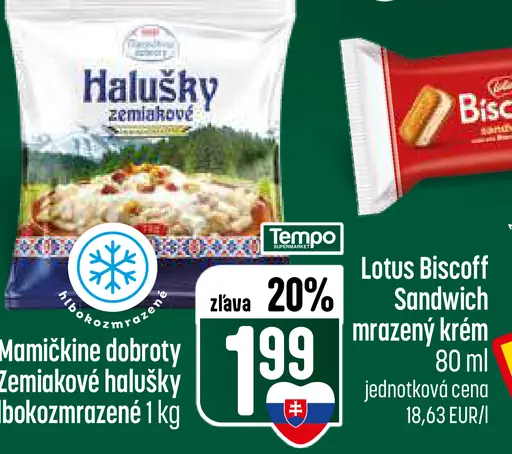 Mamičkine dobroty zemiakové halušky hlboko zmrazené