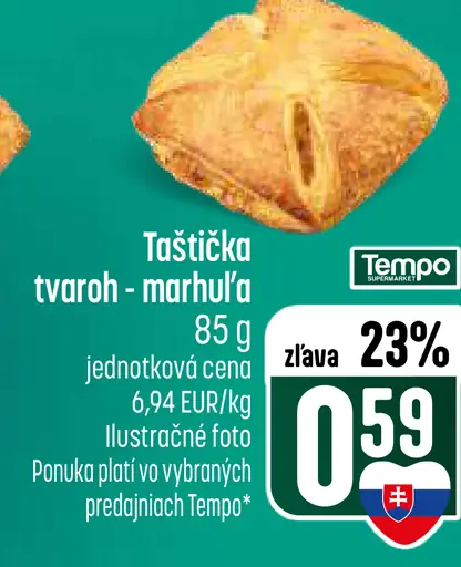 Taštička tvaroh-marhuľa