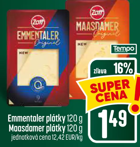 Zott Emmentaler plátky