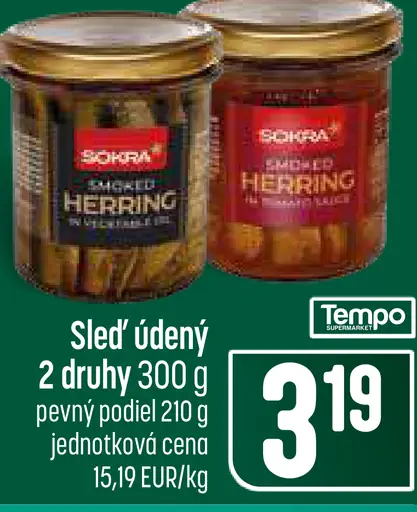 Sohra sleď údený v paradajkovej alebo horčicovej omáčke