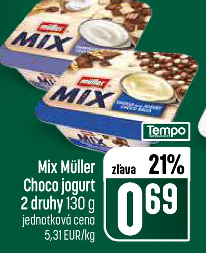 Müller Mix Choco jogurt 2 druhy
