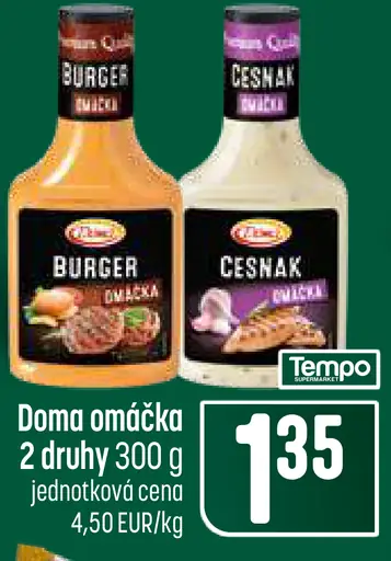 Doma omáčka burger alebo cesnak