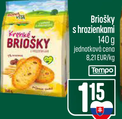Krehké briošky s hrozienkami