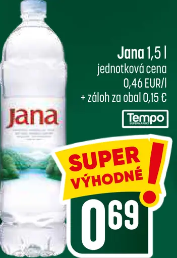 Jana neperlivá pramenitá voda