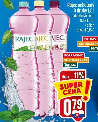 Rajec ochutený nápoj rôzne druhy
