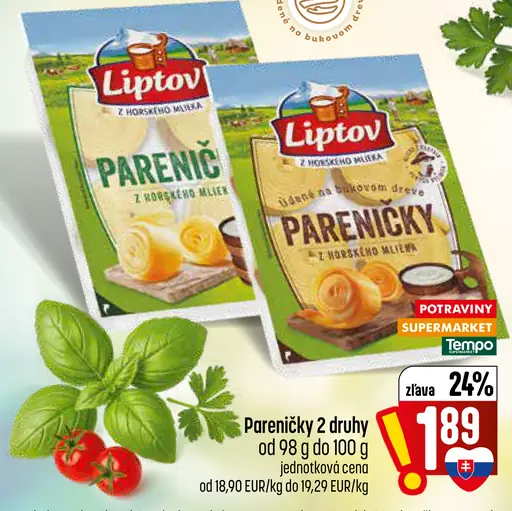 Liptov Pareničky z horského mlieka