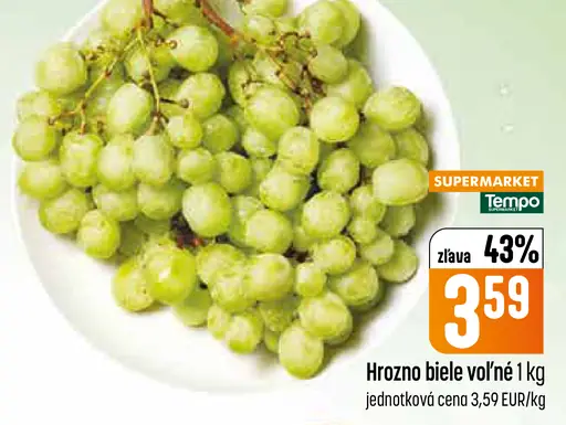 Hrozno bezkôstkové biele