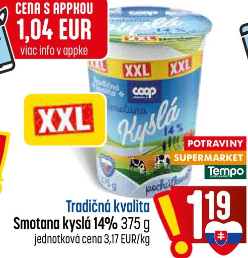 Coop Smotana kyslá 14 %