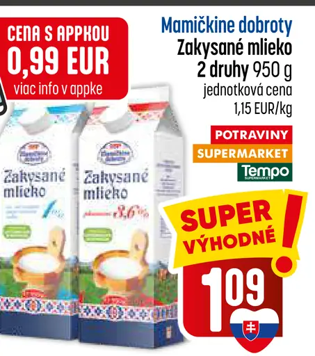 Mamičkine dobroty Zákysané mlieko 2 druhy