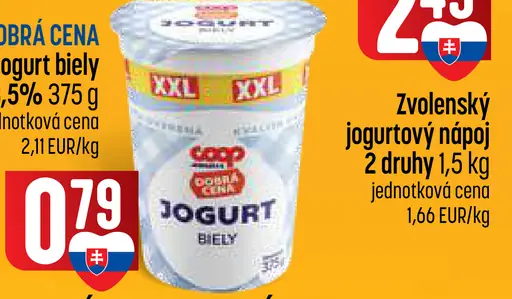 Dobrá cena biely jogurt 3,5 %