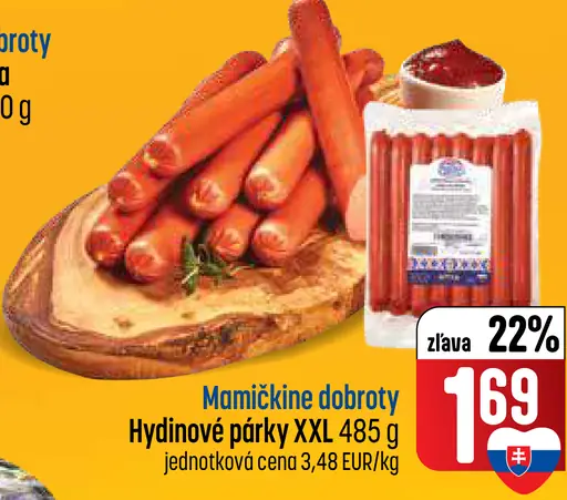 Mamičkine dobroty Hydinové párky XXL