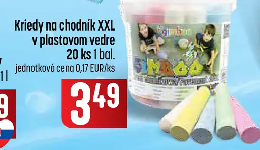 Kriedy na chodník XXL v plastovom vedre