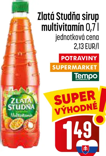 Zlatá Studňa Sirup s príchuťou multivitamín