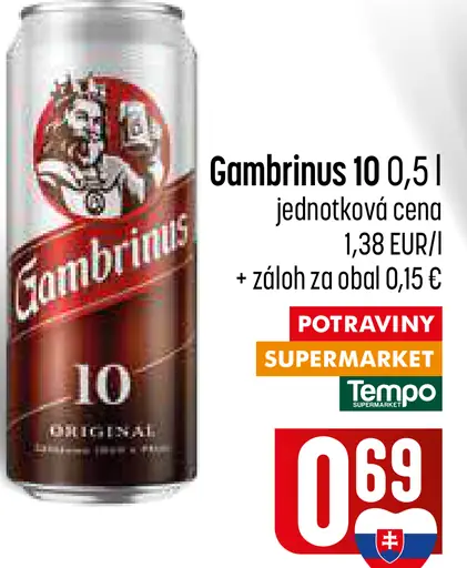 Gambrinus 10 plechovka