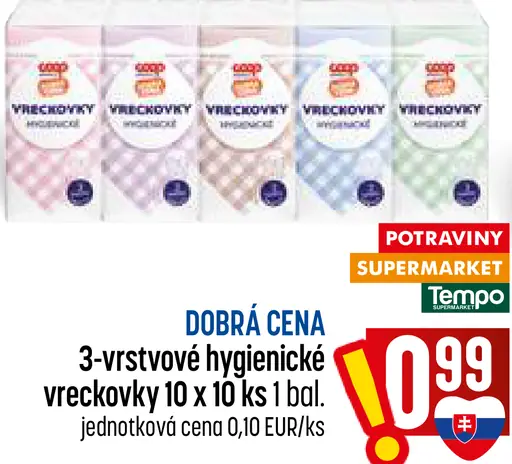 3-vrstvové hygienické vreckovky