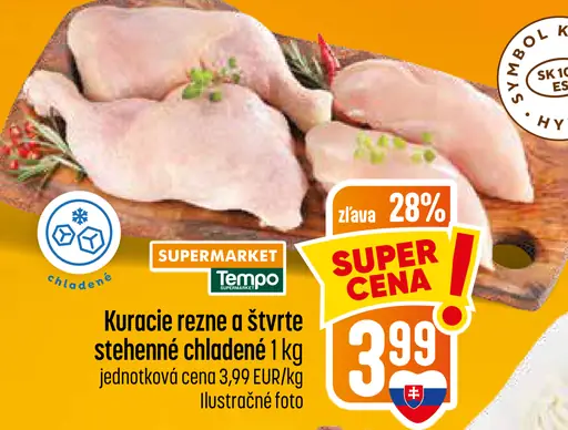 Kuracie rezne a stehenné štvrte, chladené