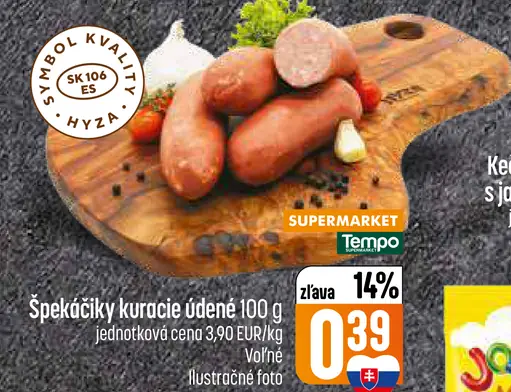 Špekáčiky kuracie údené
