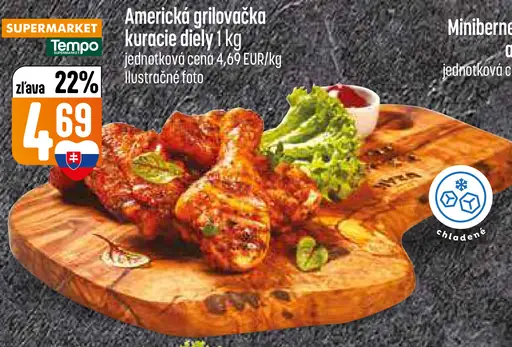 Americká grilovačka, kuracie diely