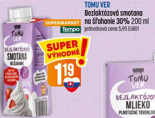 Tomu ver Bezlaktózová smotana na šľahanie 30%