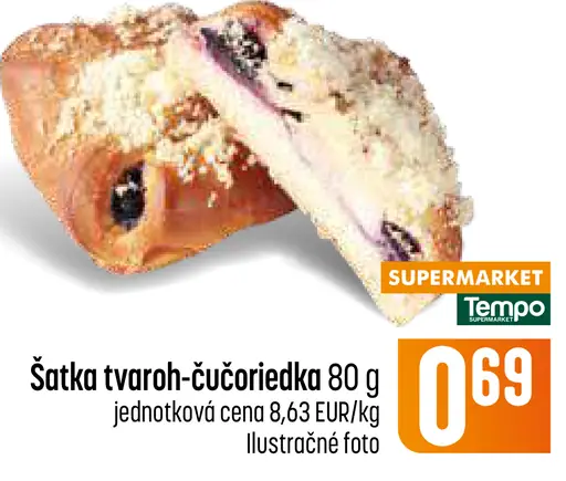 Šatka tvaroh-čučoriedka