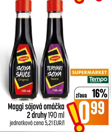 Maggi sójová omáčka, 2 druhy