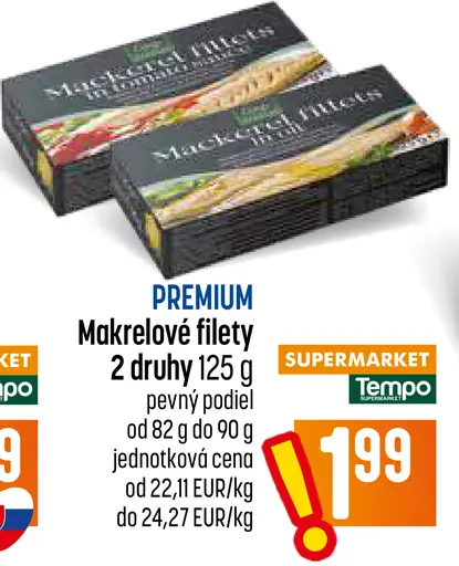 Makrelové filety 2 druhy