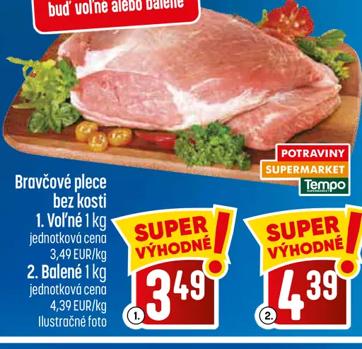 Bravčové plece bez kosti voľné