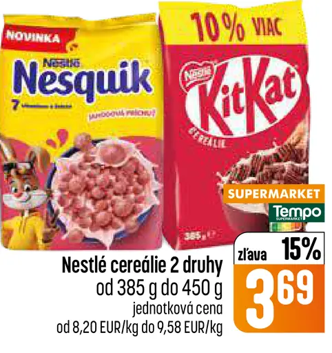 Nestlé cereálie minis 2 druhy