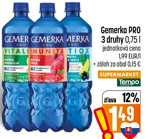 Gemerka PRO, rôzne druhy