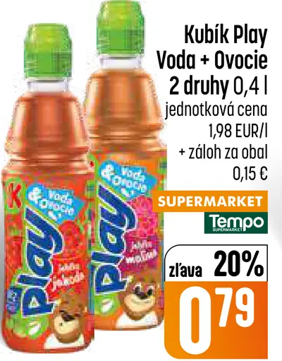 Kubík Play Voda + Ovocie, rôzne druhy