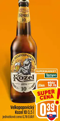 Velkopopovický Kozel 10 pivo